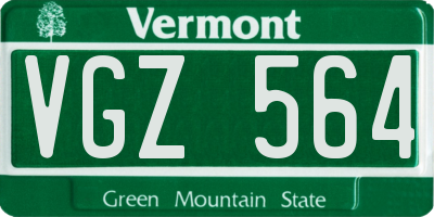 VT license plate VGZ564