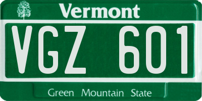 VT license plate VGZ601