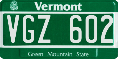 VT license plate VGZ602