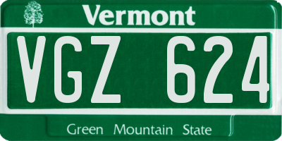 VT license plate VGZ624