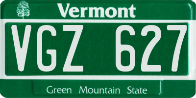VT license plate VGZ627