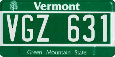 VT license plate VGZ631