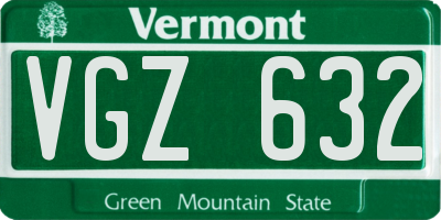 VT license plate VGZ632
