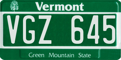 VT license plate VGZ645