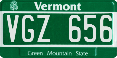 VT license plate VGZ656