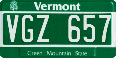 VT license plate VGZ657