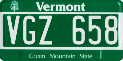 VT license plate VGZ658