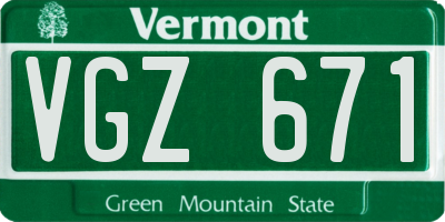 VT license plate VGZ671