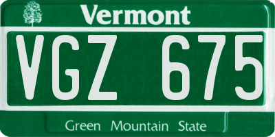 VT license plate VGZ675