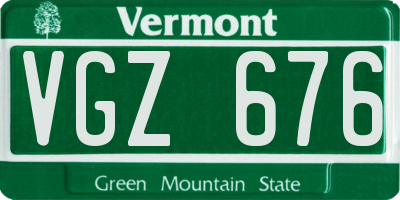 VT license plate VGZ676
