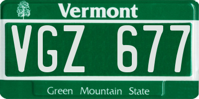 VT license plate VGZ677