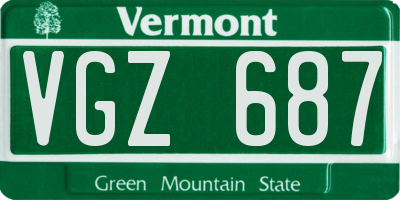 VT license plate VGZ687