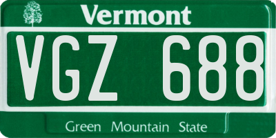 VT license plate VGZ688