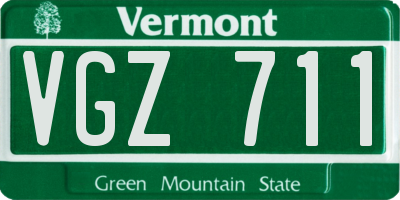 VT license plate VGZ711