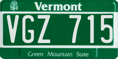 VT license plate VGZ715