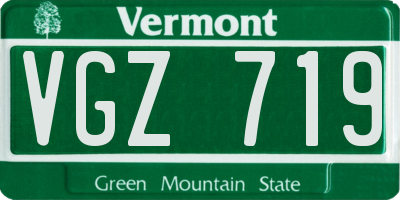 VT license plate VGZ719