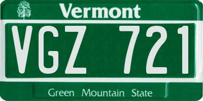 VT license plate VGZ721