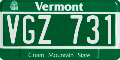 VT license plate VGZ731