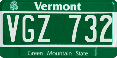 VT license plate VGZ732