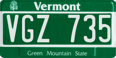 VT license plate VGZ735
