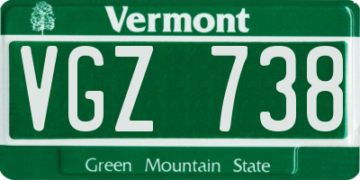 VT license plate VGZ738