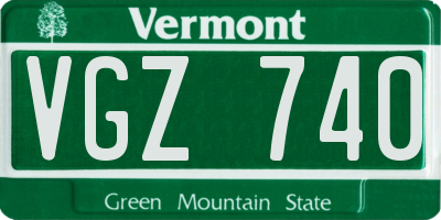 VT license plate VGZ740