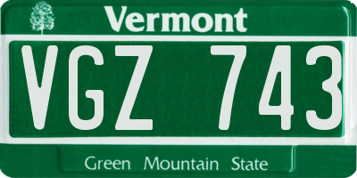 VT license plate VGZ743