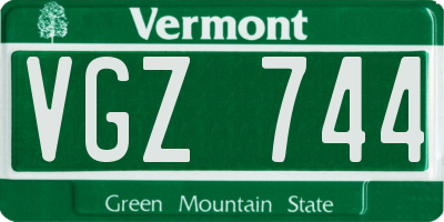 VT license plate VGZ744
