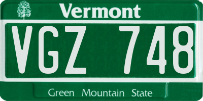VT license plate VGZ748
