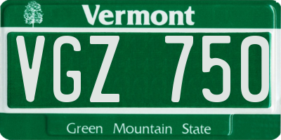VT license plate VGZ750