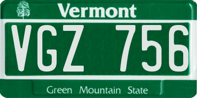 VT license plate VGZ756