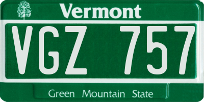 VT license plate VGZ757