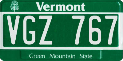 VT license plate VGZ767