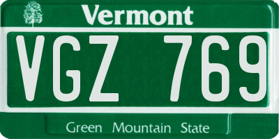 VT license plate VGZ769