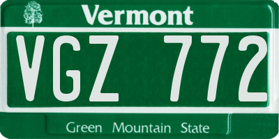 VT license plate VGZ772