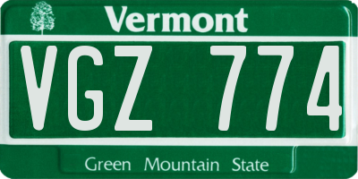 VT license plate VGZ774