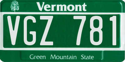 VT license plate VGZ781