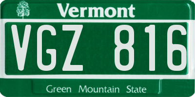 VT license plate VGZ816