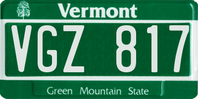 VT license plate VGZ817
