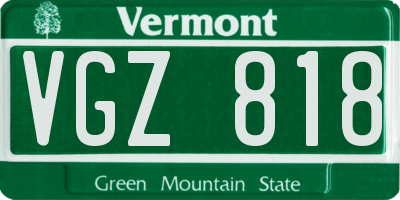 VT license plate VGZ818