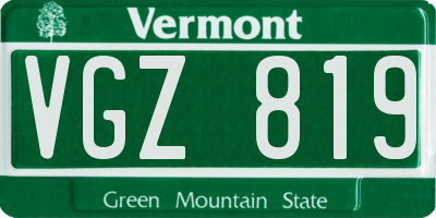 VT license plate VGZ819