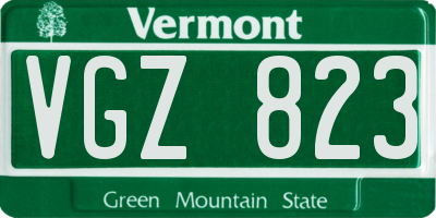 VT license plate VGZ823