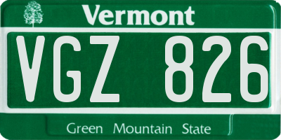 VT license plate VGZ826