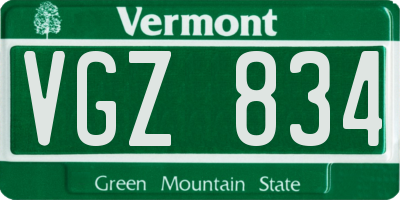 VT license plate VGZ834