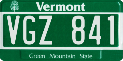 VT license plate VGZ841