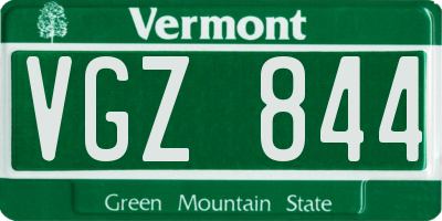 VT license plate VGZ844