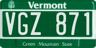 VT license plate VGZ871