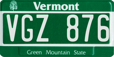 VT license plate VGZ876