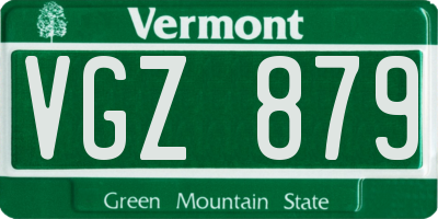 VT license plate VGZ879