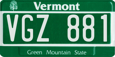 VT license plate VGZ881